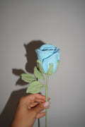 Rosa Grande Tejida en Crochet color azul – Olga's Gallery