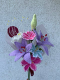 Ramo mixto de lirios, loto, iris y azafrán tejidos en crochet – Olga's Gallery