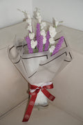 Ramo estilo coreano de lavanda y rosas blancas tejidas en crochet – Olga's Gallery