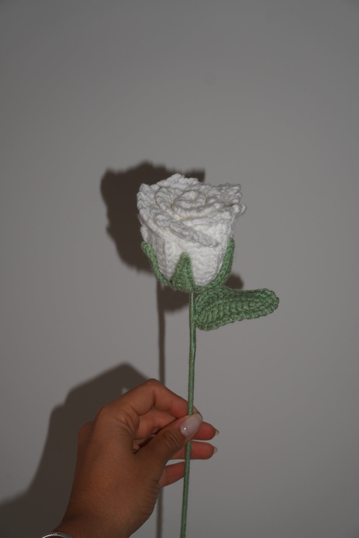 Rosa Blanca Mediana en Crochet color blanca – Olga's Gallery